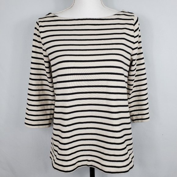 LOFT Tops - Loft Striped Boat Neck Heavyweight Top
